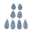 Blue Opal Gemstone Carving : 32.30cts Natural Color Enhanced Opal Hand Carved Leaves 15*10mm - 20.5*10mm 8pcs