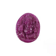 RUBY Gemstone Carving : 61.90cts Natural Untreated Unheated Red Ruby Hand Carved LORD GANESHA 32*25.5mm