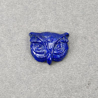 LAPIS LAZULI Gemstone Carving : 25.55cts Natural Untreated Unheated Lapis Hand Carved OWL 24*20mm