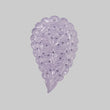 Chalcedony Gemstone Carving : 53.30cts Natural Untreated Purple Chalcedony One Side Hand Carved Indian Leaf 57.5*35.5mm