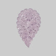 Chalcedony (See Video) Gemstone Carving : 56.10cts Natural Untreated Purple Chalcedony One Side Hand Carved Indian Leaf 57.5*35.5mm