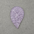 Chalcedony (See Video) Gemstone Carving : 56.10cts Natural Untreated Purple Chalcedony One Side Hand Carved Indian Leaf 57.5*35.5mm
