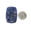 Sapphire Gemstone Carving : 111.20cts Natural Untreated Unheated Blue Sapphire Hand Carved Cushion Shape 47.5*31.5mm
