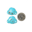 Blue TURQUOISE Gemstone Carving : 33.10cts Natural Untreated Sleeping Beauty Turquoise Hand Carved Cloud 29.5*22.5mm Pair