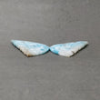 LARIMAR Gemstone Carving : 135.25cts Natural Untreated Unheated Blue Larimar Hand Carved Butterfly 60*35.5mm Pair