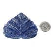 Sapphire Gemstone Carving : 255.80cts Natural Untreated Unheated Blue Sapphire Hand Carved Heart Shape Leaf 60*75mm