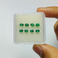Emerald Gemstone Normal Cut : 1.60cts Natural Untreated Unheated Green Emerald Oval Shape 4.5*3.5mm - 5*3mm 8pcs Set