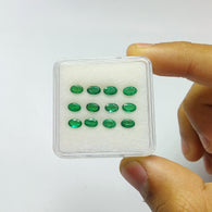 Emerald Gemstone Normal Cut : 2.65cts Natural Untreated Unheated Green Emerald Oval Shape 5*3mm 12pcs Set