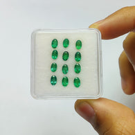 Emerald Gemstone Normal Cut : 2.65cts Natural Untreated Unheated Green Emerald Oval Shape 5*3mm 12pcs Set
