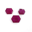RUBY Gemstone Step Cut : 38.10cts Natural Glass Filled Red Ruby Hexagon Shape 16*12mm - 20*14.5mm 3pcs Set