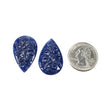 Sapphire Gemstone Carving : 65.20cts Natural Untreated Unheated Blue Sapphire Hand Carved Pear Shape 31*20mm