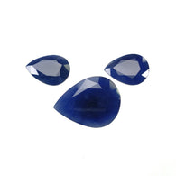 नीलम रत्न सामान्य कट: 28.10cts प्राकृतिक अनुपचारित नीला नीलम नाशपाती आकार 14*10mm - 20*15mm 3pcs