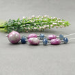 Global RUBY And Blue Sapphire Gemstone Loose Beads: 195.40cts Natural Untreated Bi-Color Zoisite Ruby Balls & Uneven 10mm- 19mm