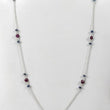 Ruby Blue Sapphire NECKLACE : 33.85cts Natural Untreated Briolette Ruby With 925 Sterling Silver 4mm - 6mm 22"