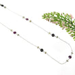 Ruby Blue Sapphire Chrysoberyl Cat's Eye NECKLACE: 44.10cts Natural Untreated Briolette Ruby Sapphire With 925 Sterling Silver 5mm - 6mm 27"