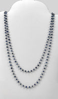 Burmese Blue Sapphire NECKLACE : 116.60cts Natural Untreated Blue Sapphire Plain Round Shape With 925 Sterling Silver 4.5mm - 5mm 40