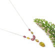 Watermelon Tourmaline Gemstone NECKLACE : 29.25cts Natural Untreated Oval Plain Tourmaline With 925 Sterling Silver 6*5mm - 13*10mm 21"