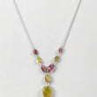 Watermelon Tourmaline Gemstone NECKLACE : 29.25cts Natural Untreated Oval Plain Tourmaline With 925 Sterling Silver 6*5mm - 13*10mm 21"