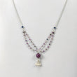 Multi Sapphire & Ruby Gemstone Beads Chain NECKLACE : 37.35cts Natural Untreated With 925 Sterling Silver Necklace 3mm - 9.5mm 19"