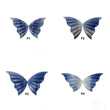 Sapphire Gemstone Carving : Natural Untreated Blue Sapphire Hand Carved Butterfly Pairs