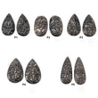 Sapphire Gemstone Carving : Natural Untreated Golden Brown Chocolate Sapphire Hand Carved Pear & Oval Shape Pairs