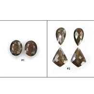 Golden Brown CHOCOLATE SAPPHIRE Gemstone Checker & Normal Cut : Natural Untreated Sapphire Briolette Pear Oval Uneven 2pcs 4pcs