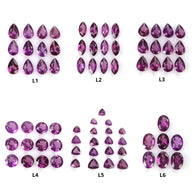 PURPLE GARNET Gemstone Normal Cut: Natural Untreated Garnet Round & Pear Triangle Shape 7pcs 22pcs 28pcs 35pcs 38pcs 100pcs Lot