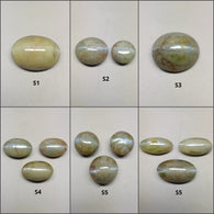 CHRYSOBERYL CAT'S EYE Gemstone Cabochon : Natural Untreated Unheated Cat's Eye Round And Oval Shape 1pcs 2pcs & 3pcs