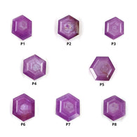 Sapphire Gemstone Normal Cut : Natural Untreated Unheated Raspberry Pink Sheen Sapphire Hexagon Shape