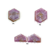 Sapphire Gemstone Normal Cut Trapiche : Natural Untreated Unheated Raspberry Pink Sheen Sapphire Hexagon Uneven Shape