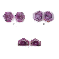 Sapphire (See Video) Gemstone Normal Cut : Natural Untreated Raspberry Pink Sapphire Hexagon Shape 2pcs