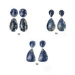 Sapphire Gemstone Rose Cut : Natural Untreated Unheated Blue Sapphire Pear Uneven Shape Set 2pcs Sets