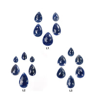 Sapphire Gemstone Rose Cut : Natural Untreated Unheated Blue Sapphire Pear Shape Lots