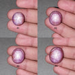 Star Sapphire Gemstone Cabochon : Natural Untreated African Pink Sapphire 6Ray Star Oval Shape