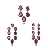 Ruby (See Video) Gemstone Normal Cut : Natural Untreated Unheated Red Ruby Pear And Oval Shape Lots