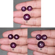 Star Ruby Gemstone Cabochon : Natural Untreated Unheated Red 6Ray Star Ruby Round Shape 3pcs Set