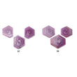 Sapphire Gemstone Flat Slices : Natural Untreated Rosemary Pink Sapphire Hexagon Shape 3pcs Sets