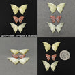 Opal & Sunstone Gemstone Carving : Natural Untreated Pink Opal And Orange Sunstone Hand Carved Butterfly 3 Pair Set