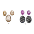 SAPPHIRE Gemstone Cabochon And Rose Cut : Natural Untreated Unheated Orange & Silver Sapphire Oval Uneven Shape Set