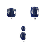 BLUE SILVER Sheen SAPPHIRE Gemstone Normal Cut : Natural Untreated Unheated Sapphire Cushion Oval Shape