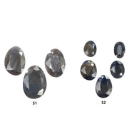 BLUE SILVER Sheen SAPPHIRE Gemstone Normal Cut : Natural Untreated Unheated Sapphire Egg Shape 3pcs & 5pcs