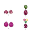 Watermelon Tourmaline Gemstone Carving Cabochon & Rose Cut : Natural Untreated Pink Green Tourmaline Hand Carved Sets