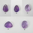 Amethyst Gemstone Carving : Natural Untreated Purple Amethyst Hand Carved Pear And Heart Shape