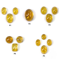 सिट्रीन रत्न कैबोकॉन: प्राकृतिक अनुपचारित बिना गर्म किया हुआ पीला सिट्रीन अंडाकार और गोल आकार 1 पीस 3 पीस और 4 पीस