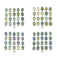 मल्टी नीलम रत्न सामान्य कट: प्राकृतिक अनुपचारित हरा नीलम अंडाकार आकार 20 पीस लॉट