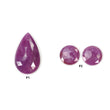 RUBY And SAPPHIRE Gemstone Rose Cut : Natural Untreated Unheated Red Ruby & Pink Sapphire Round Pear Shape