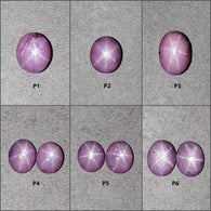 Star Sapphire Gemstone Cabochon : Natural Untreated African Pink Sapphire 6Ray Star Oval Shape 1pcs & 2pcs