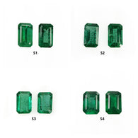 Emerald Gemstone Normal Cut : Natural Untreated Unheated Green Emerald Octagon Shape 2pcs Sets For Jewelry
