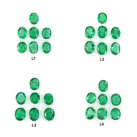 पन्ना रत्न सामान्य कट: प्राकृतिक अनुपचारित बिना गरम किया हुआ हरा पन्ना अंडाकार आकार 7 पीस आभूषण के लिए बहुत सारे