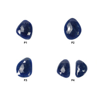 Sapphire Gemstone Rose Cut : Natural Untreated Unheated Blue Sapphire Uneven Shape Set